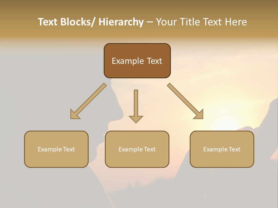 A Woman Holding A Cell Phone In Front Of A Sunset PowerPoint Template