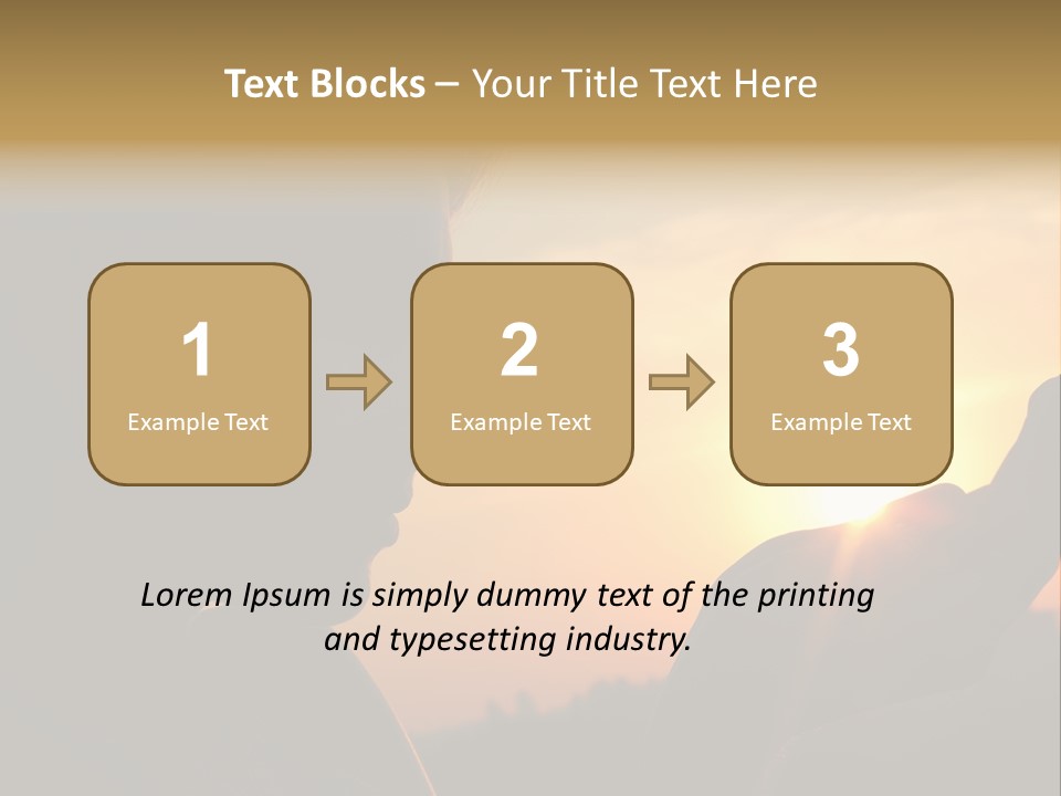 A Woman Holding A Cell Phone In Front Of A Sunset PowerPoint Template