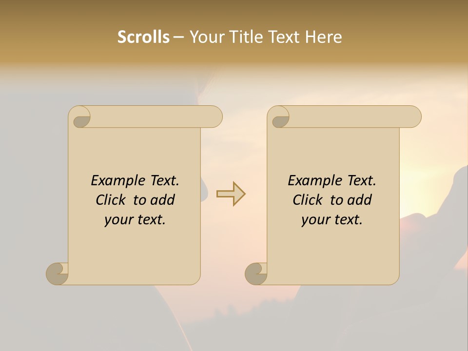 A Woman Holding A Cell Phone In Front Of A Sunset PowerPoint Template