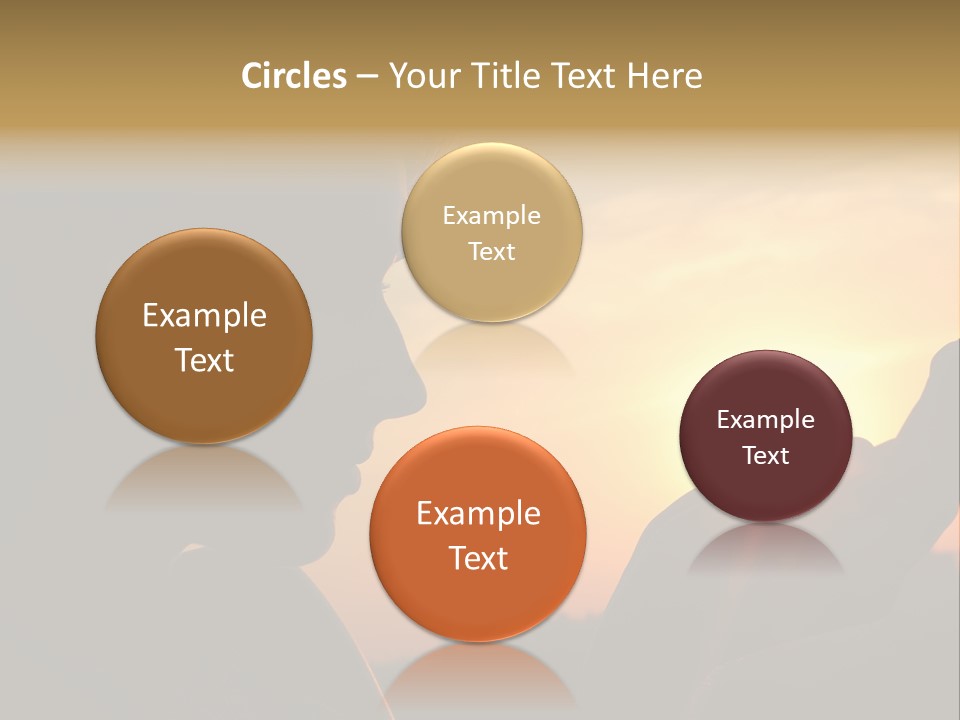 A Woman Holding A Cell Phone In Front Of A Sunset PowerPoint Template