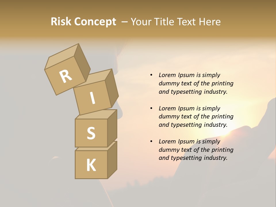 A Woman Holding A Cell Phone In Front Of A Sunset PowerPoint Template