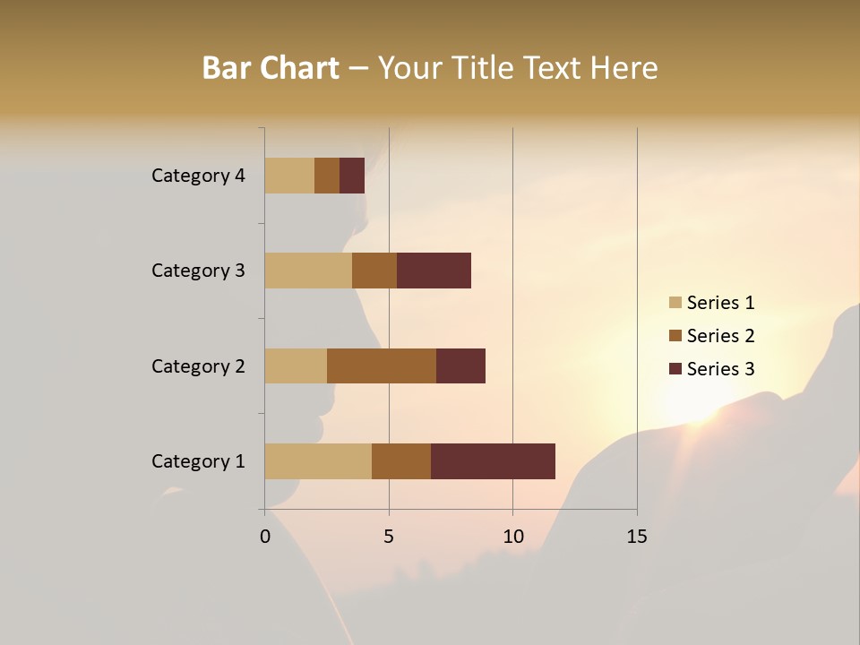 A Woman Holding A Cell Phone In Front Of A Sunset PowerPoint Template