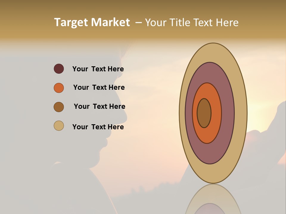 A Woman Holding A Cell Phone In Front Of A Sunset PowerPoint Template