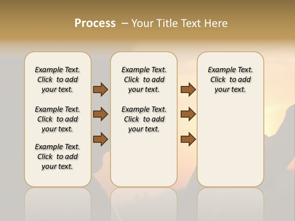 A Woman Holding A Cell Phone In Front Of A Sunset PowerPoint Template