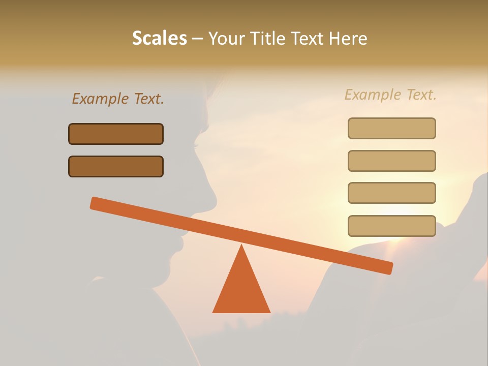 A Woman Holding A Cell Phone In Front Of A Sunset PowerPoint Template