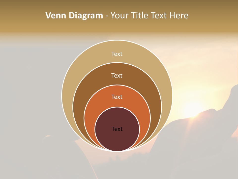 A Woman Holding A Cell Phone In Front Of A Sunset PowerPoint Template