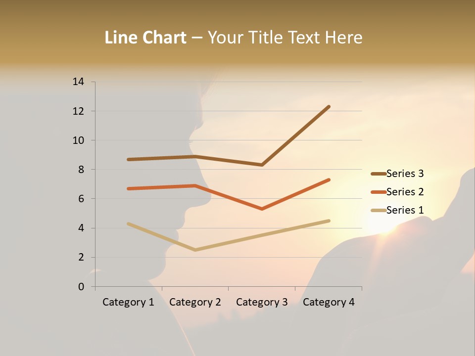 A Woman Holding A Cell Phone In Front Of A Sunset PowerPoint Template