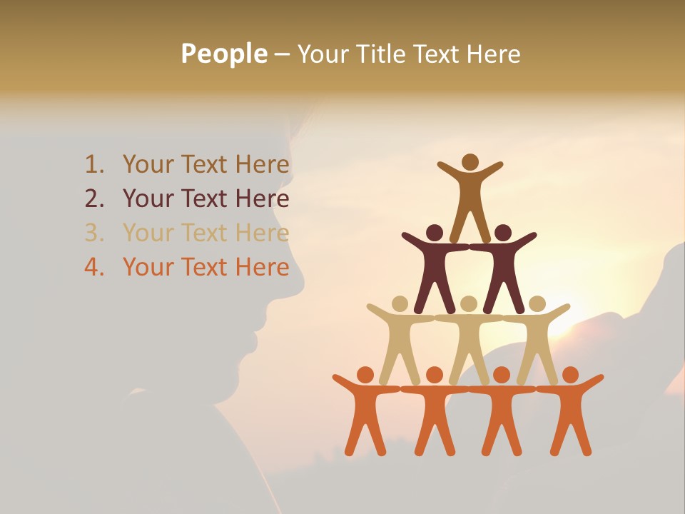 A Woman Holding A Cell Phone In Front Of A Sunset PowerPoint Template