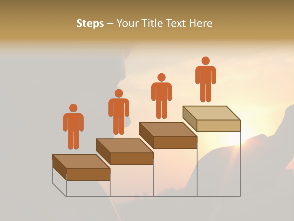 A Woman Holding A Cell Phone In Front Of A Sunset PowerPoint Template