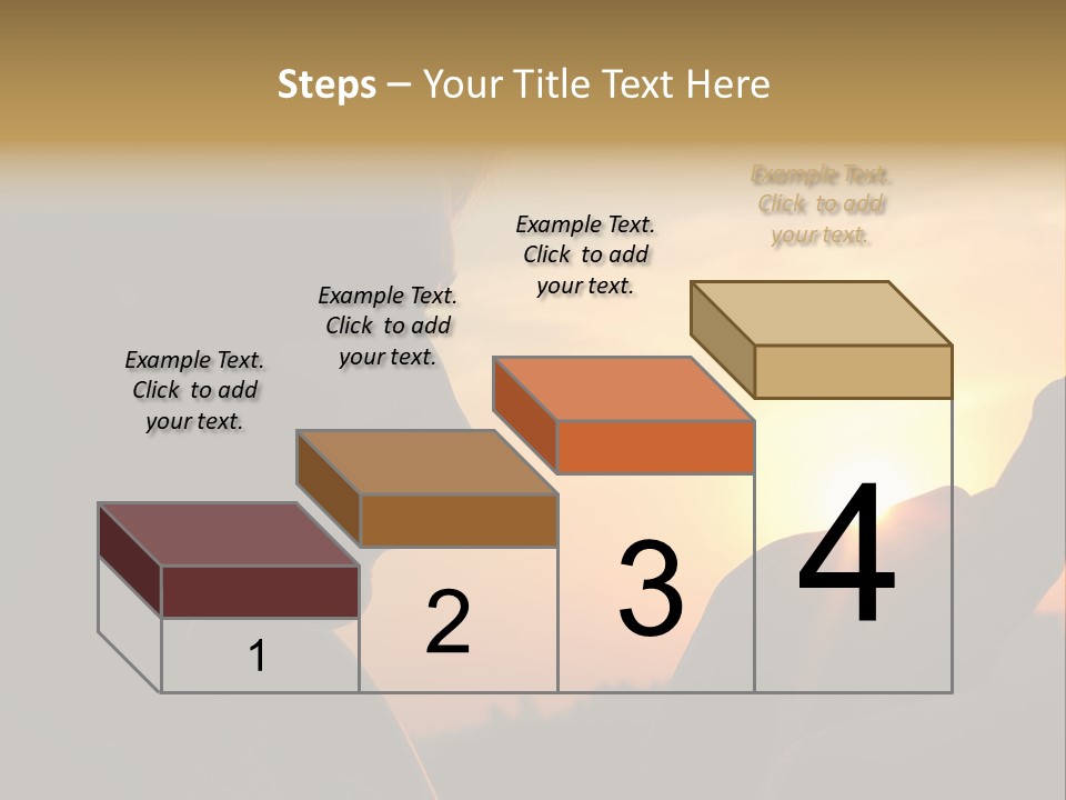 A Woman Holding A Cell Phone In Front Of A Sunset PowerPoint Template