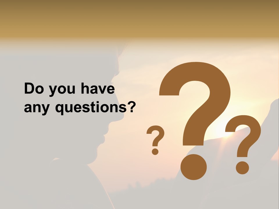 A Woman Holding A Cell Phone In Front Of A Sunset PowerPoint Template