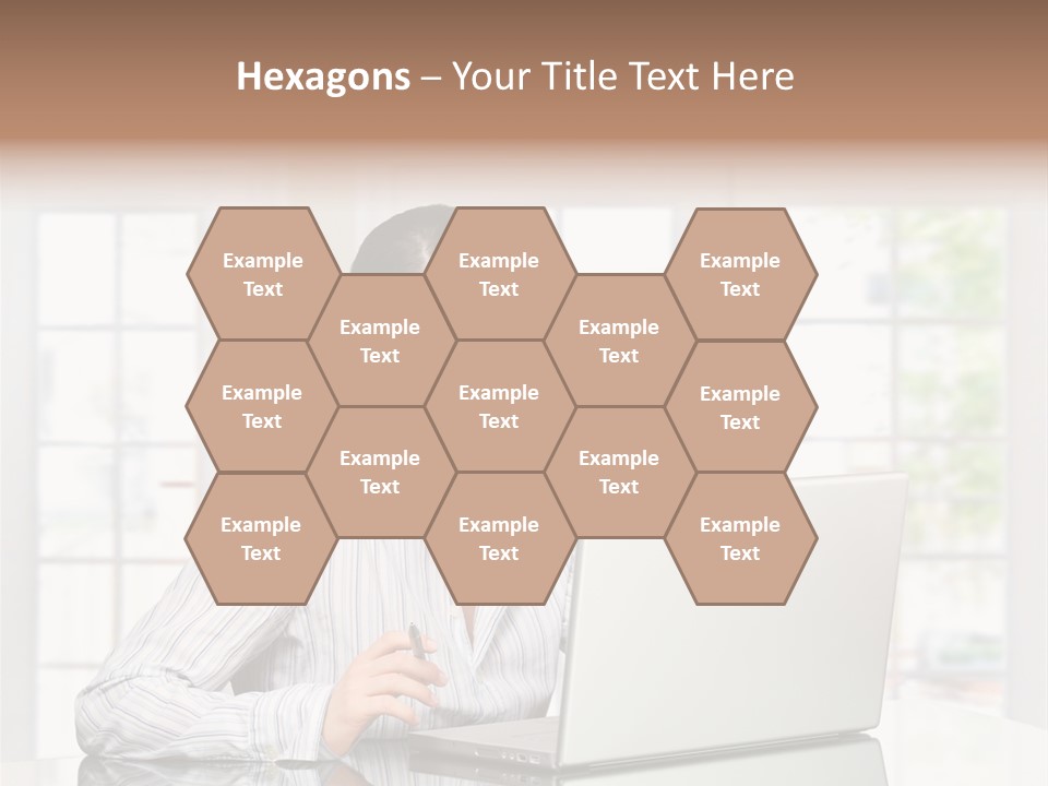 Young Woman Calls On Cellphone Over A Laptop Computer. There Is Morning At Home In A Light And Clean Living Room Dominated By White And Soft Tones. PowerPoint Template