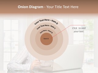 Young Woman Calls On Cellphone Over A Laptop Computer. There Is Morning At Home In A Light And Clean Living Room Dominated By White And Soft Tones. PowerPoint Template