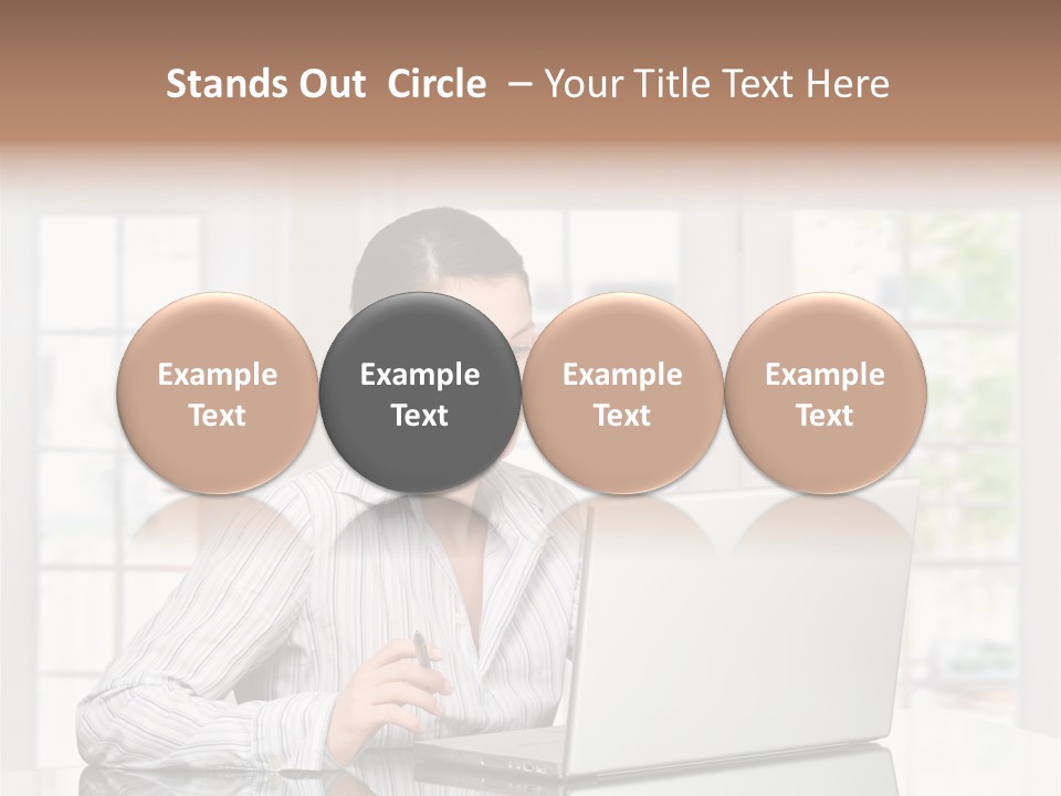 Young Woman Calls On Cellphone Over A Laptop Computer. There Is Morning At Home In A Light And Clean Living Room Dominated By White And Soft Tones. PowerPoint Template