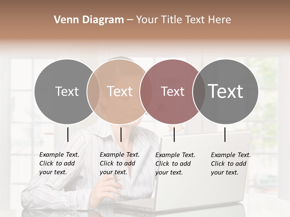 Young Woman Calls On Cellphone Over A Laptop Computer. There Is Morning At Home In A Light And Clean Living Room Dominated By White And Soft Tones. PowerPoint Template