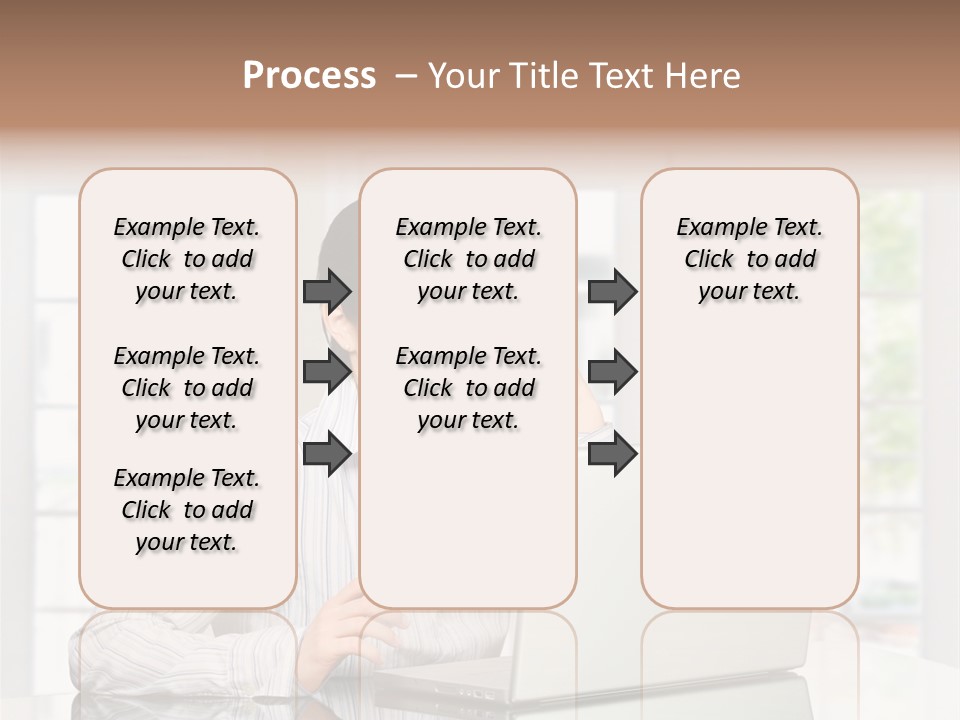 Young Woman Calls On Cellphone Over A Laptop Computer. There Is Morning At Home In A Light And Clean Living Room Dominated By White And Soft Tones. PowerPoint Template