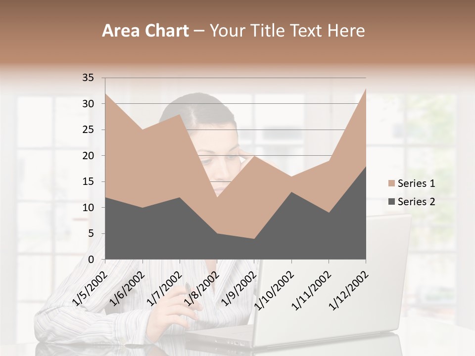 Young Woman Calls On Cellphone Over A Laptop Computer. There Is Morning At Home In A Light And Clean Living Room Dominated By White And Soft Tones. PowerPoint Template