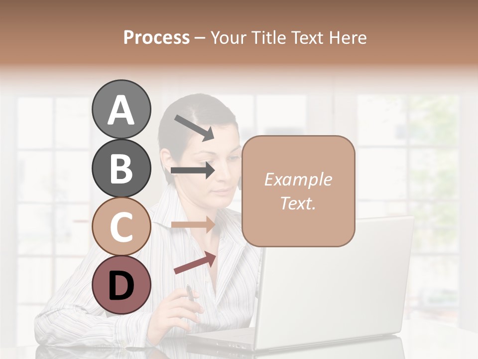 Young Woman Calls On Cellphone Over A Laptop Computer. There Is Morning At Home In A Light And Clean Living Room Dominated By White And Soft Tones. PowerPoint Template