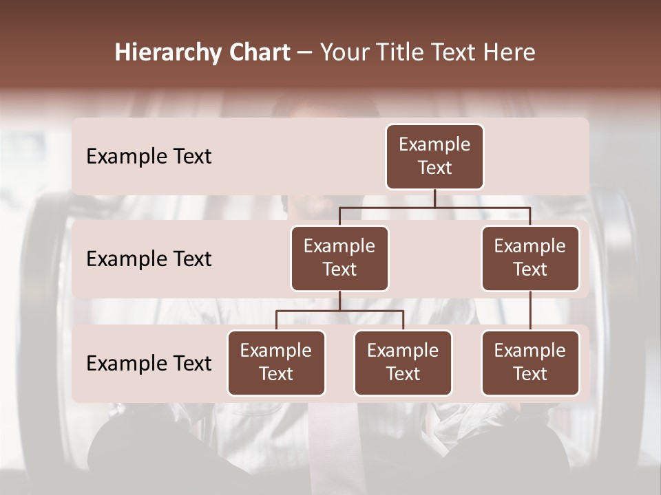 Businessman Meditating In Lotus Position In Front Of An Escalator Indoor. PowerPoint Template