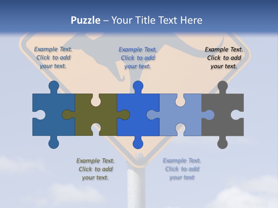 Australian Kangaroo Road Sign PowerPoint Template