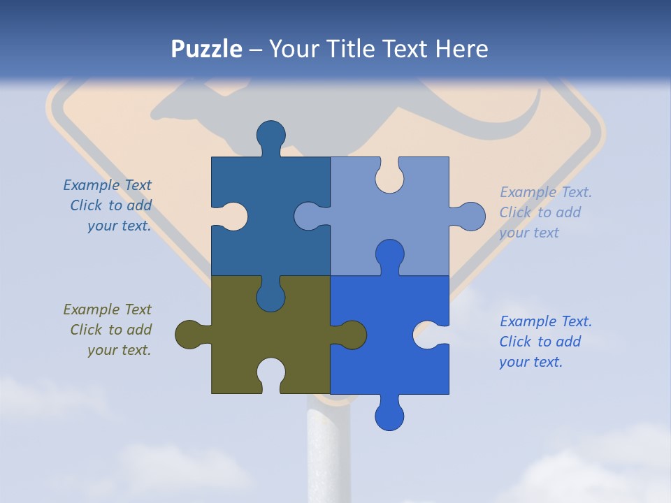 Australian Kangaroo Road Sign PowerPoint Template