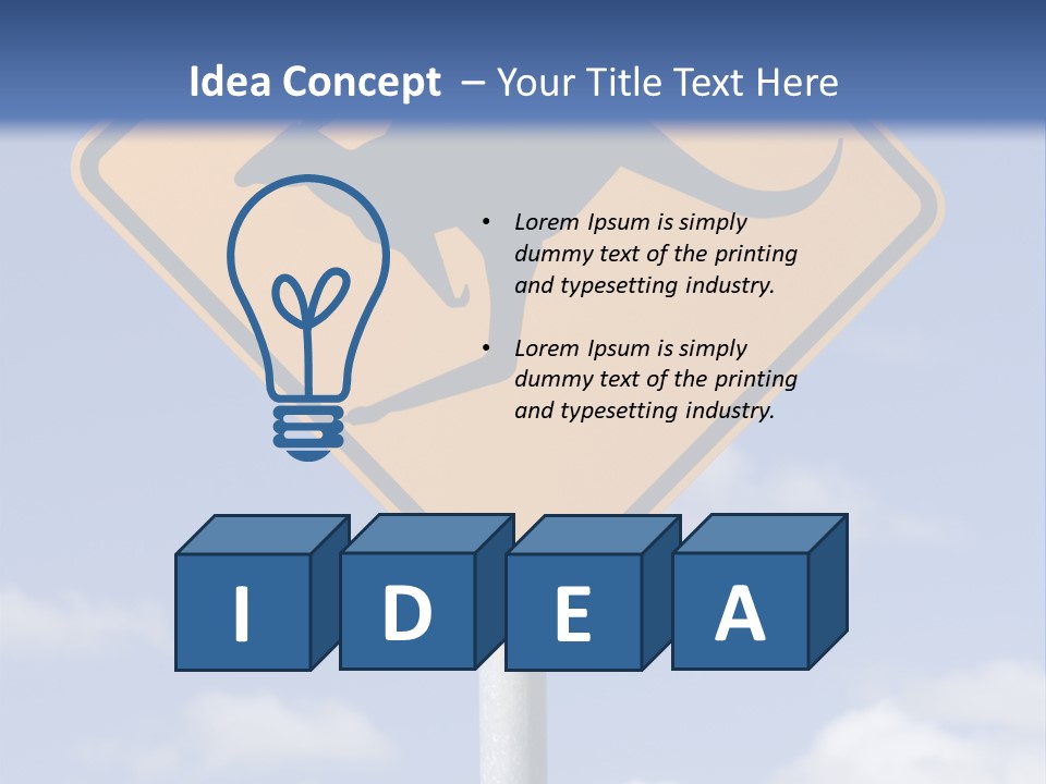 Australian Kangaroo Road Sign PowerPoint Template