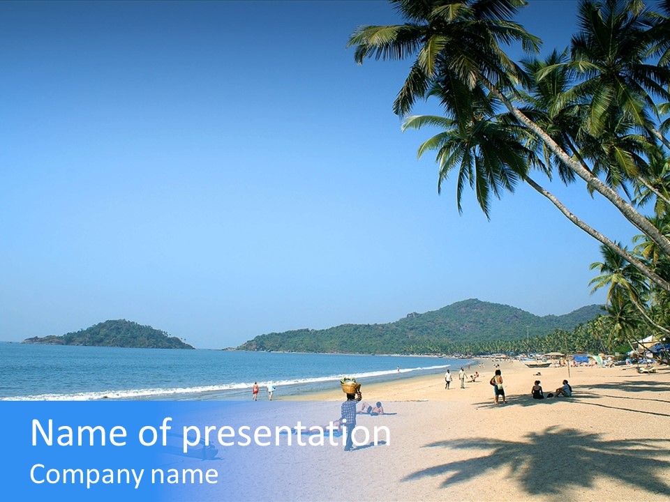 Tropical Beach Of Palolem, Goa State, India PowerPoint Template