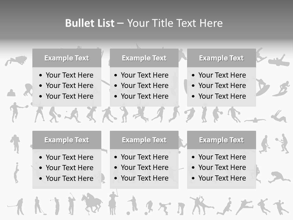 A Large Collection Of Silhouettes Of People PowerPoint Template