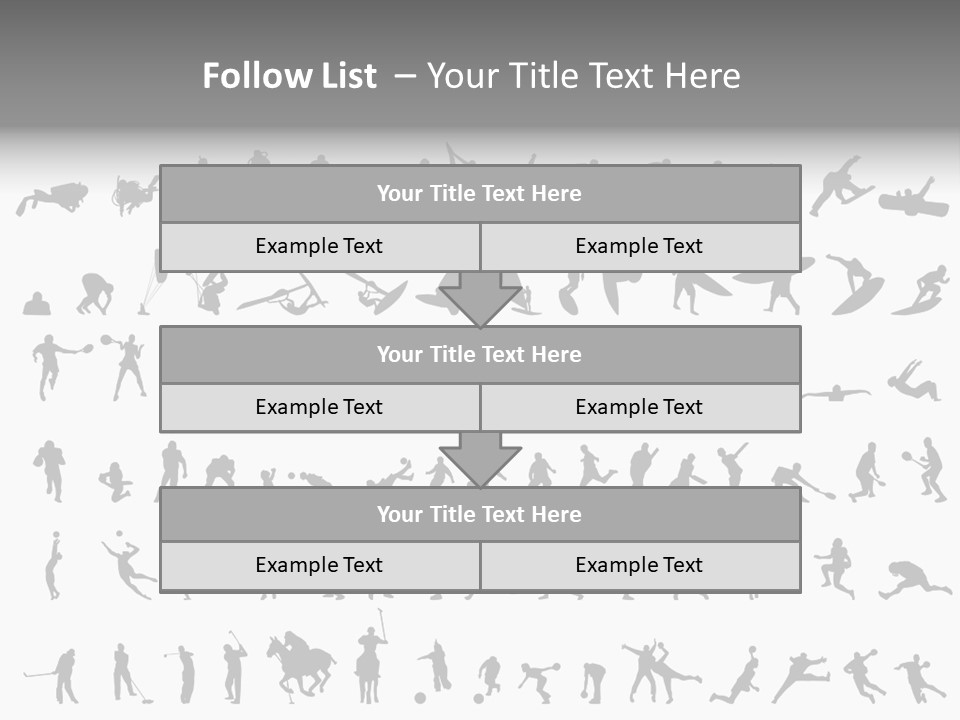A Large Collection Of Silhouettes Of People PowerPoint Template