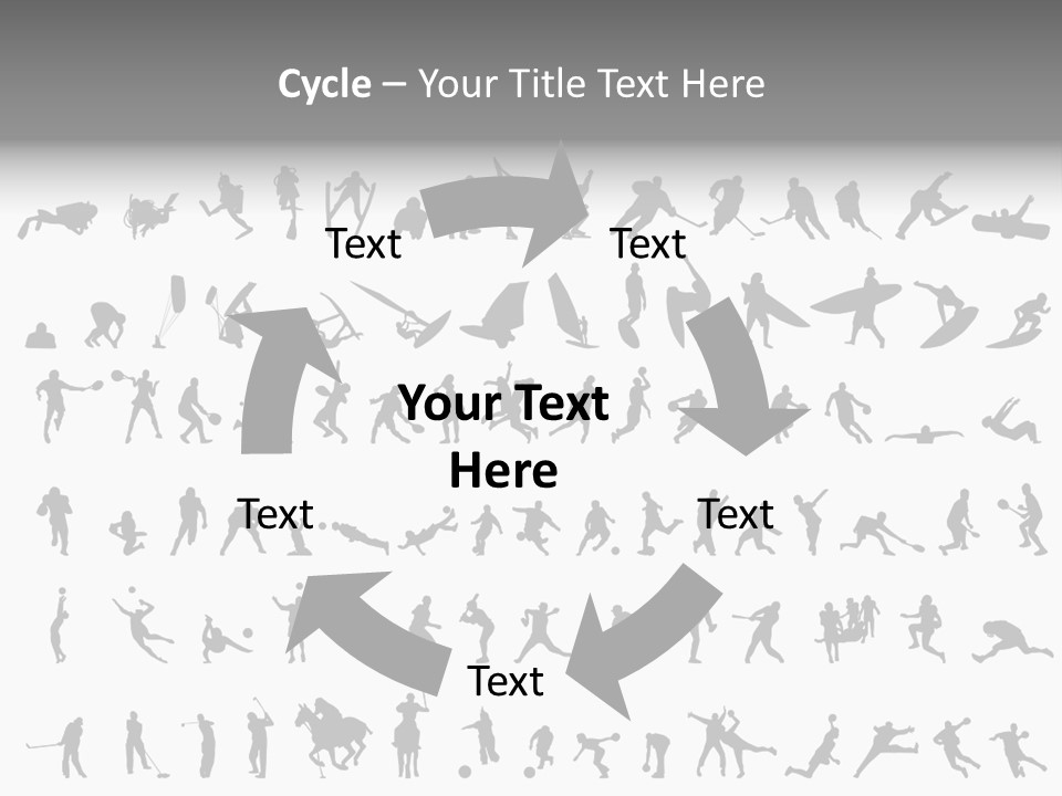 A Large Collection Of Silhouettes Of People PowerPoint Template