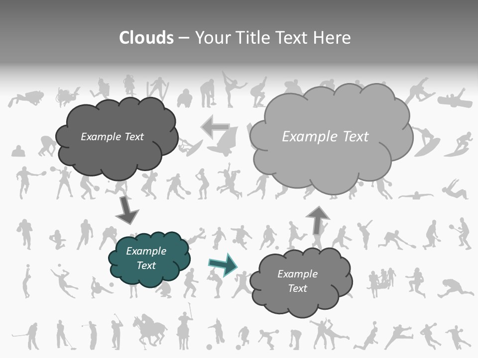 A Large Collection Of Silhouettes Of People PowerPoint Template
