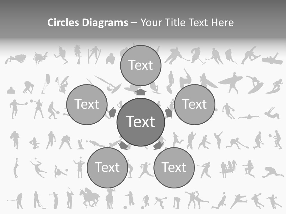 A Large Collection Of Silhouettes Of People PowerPoint Template