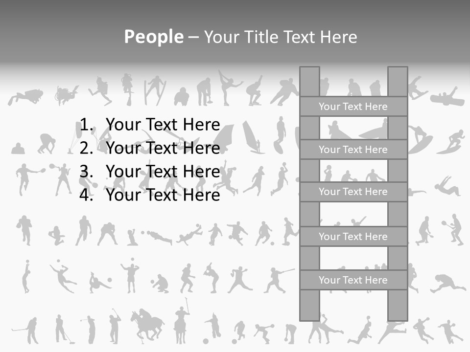 A Large Collection Of Silhouettes Of People PowerPoint Template