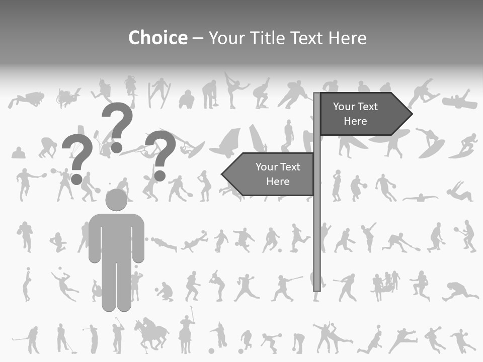 A Large Collection Of Silhouettes Of People PowerPoint Template