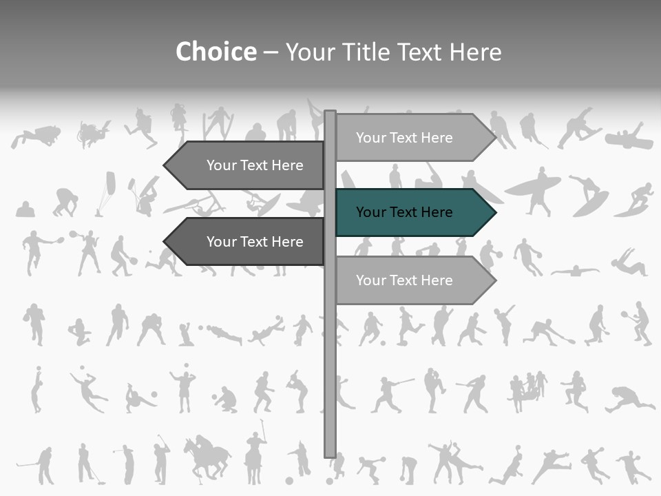 A Large Collection Of Silhouettes Of People PowerPoint Template