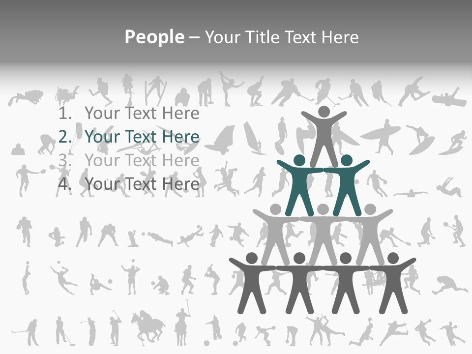 A Large Collection Of Silhouettes Of People PowerPoint Template