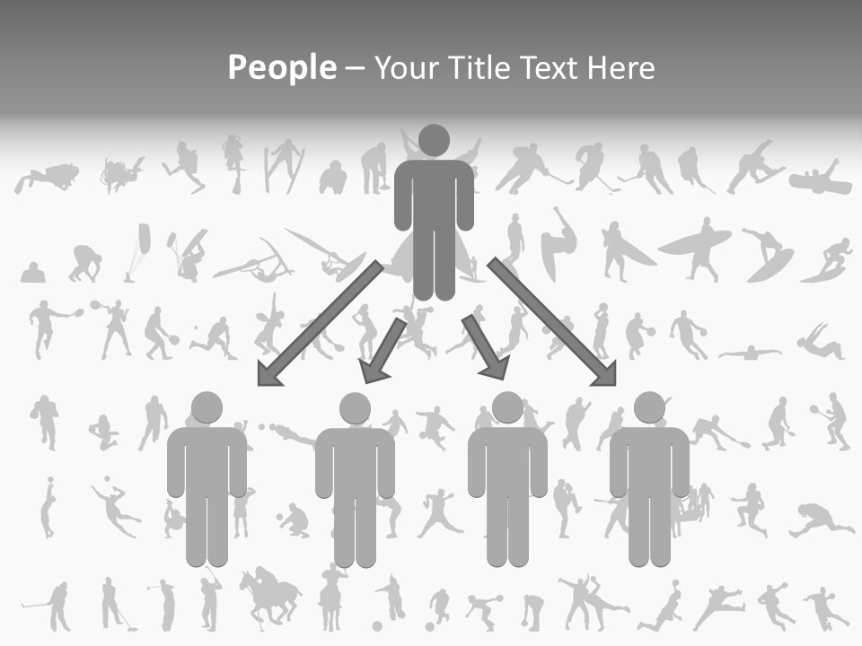 A Large Collection Of Silhouettes Of People PowerPoint Template
