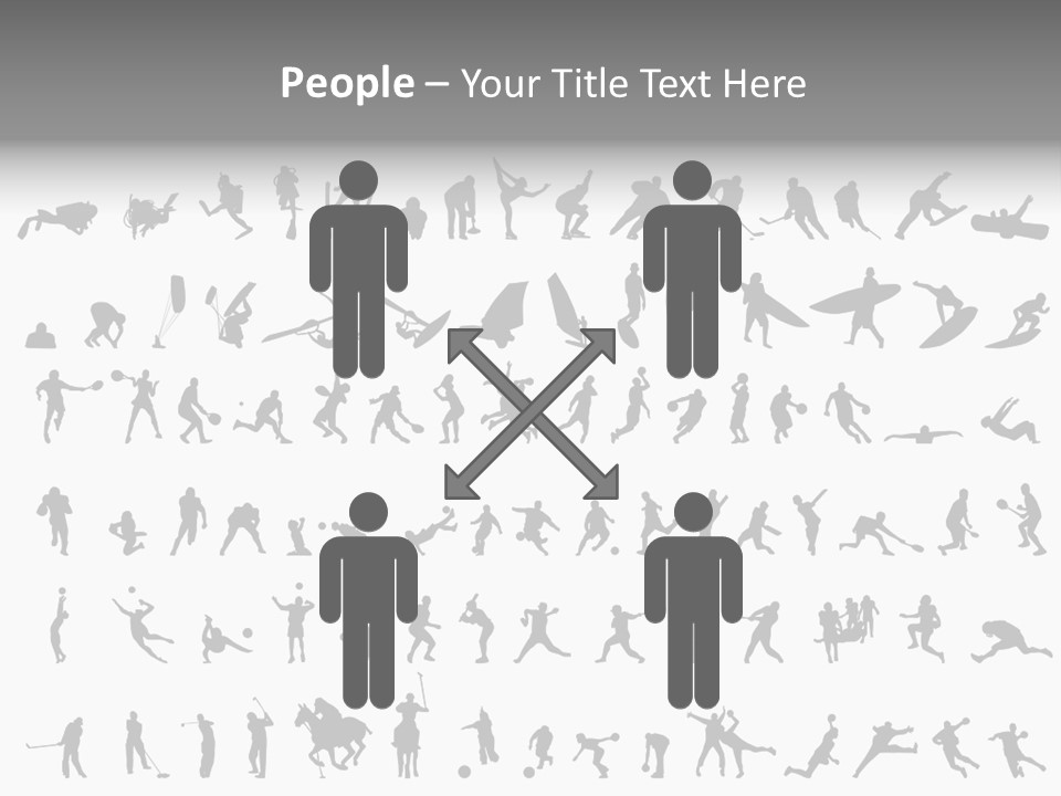 A Large Collection Of Silhouettes Of People PowerPoint Template