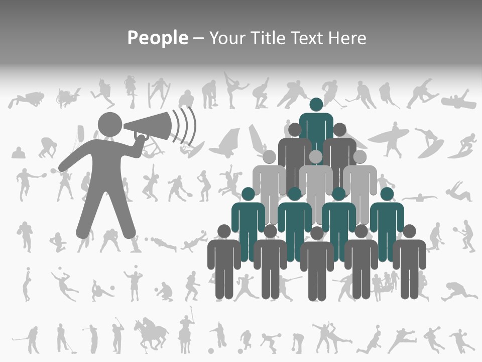 A Large Collection Of Silhouettes Of People PowerPoint Template