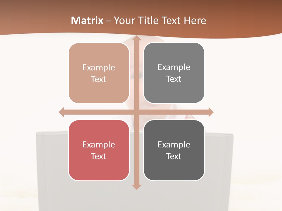 Baby Girl With Surprised Express Working On Laptop. Shot In Studio Over White. PowerPoint Template