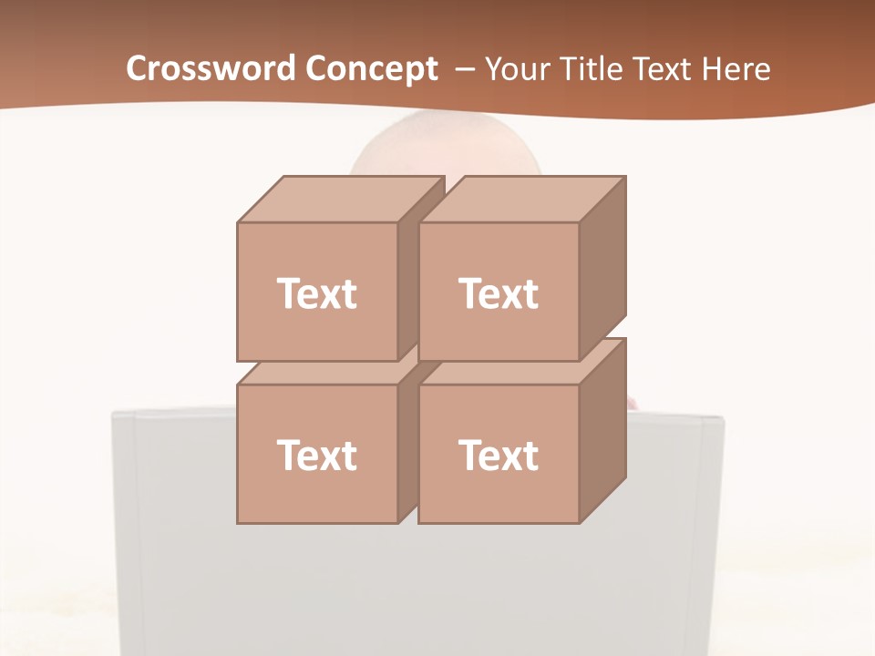 Baby Girl With Surprised Express Working On Laptop. Shot In Studio Over White. PowerPoint Template