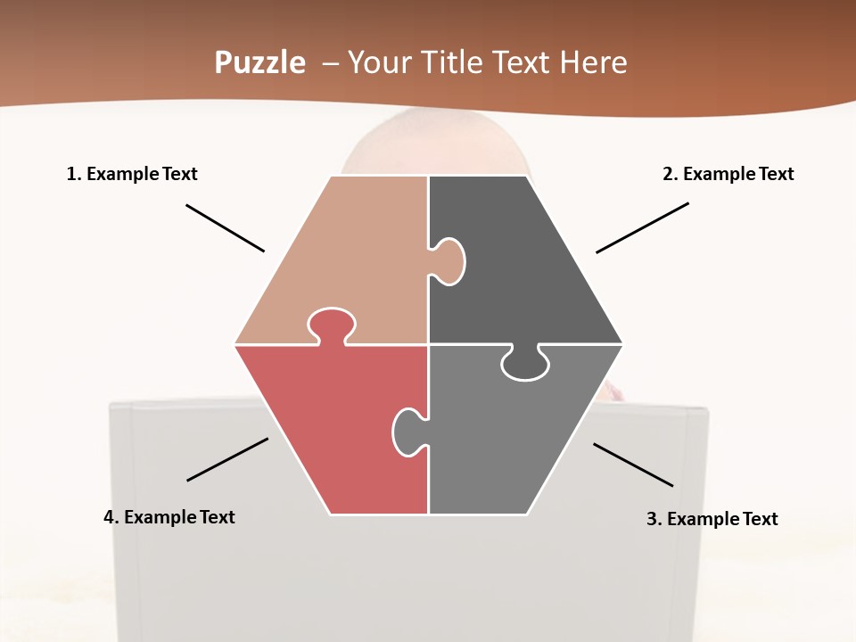 Baby Girl With Surprised Express Working On Laptop. Shot In Studio Over White. PowerPoint Template