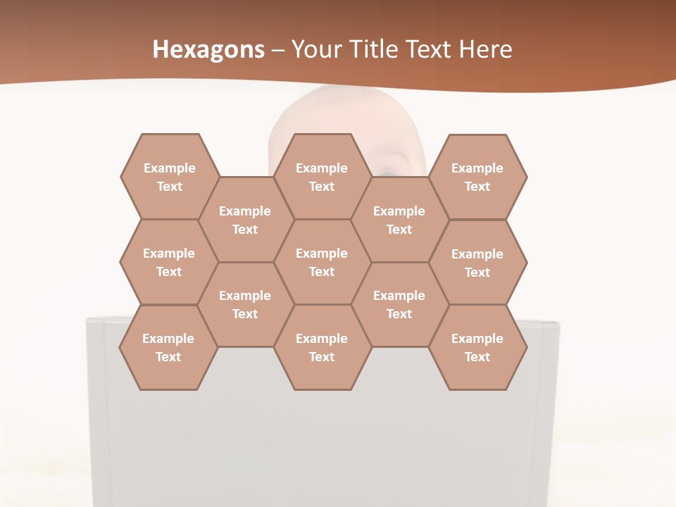 Baby Girl With Surprised Express Working On Laptop. Shot In Studio Over White. PowerPoint Template