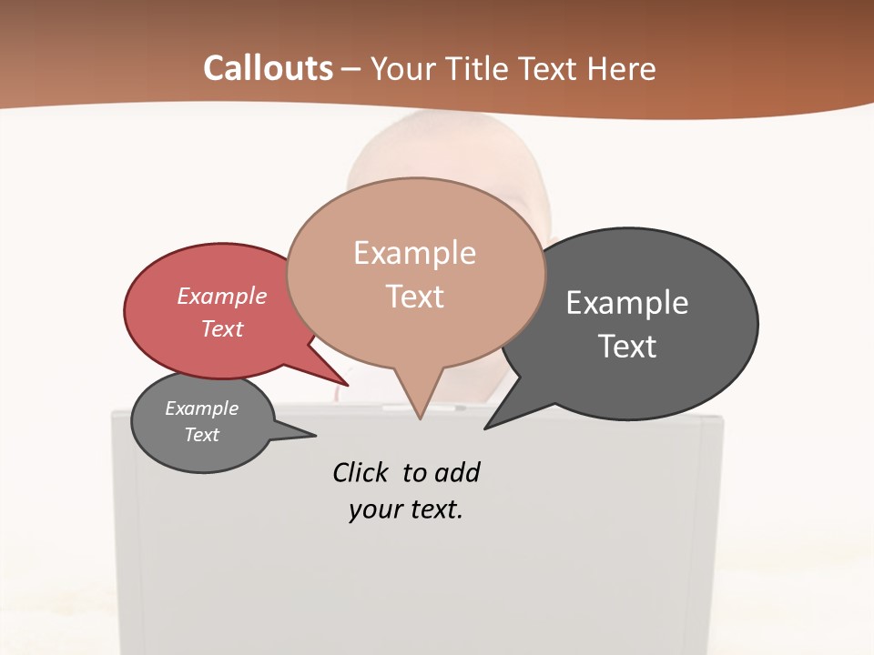 Baby Girl With Surprised Express Working On Laptop. Shot In Studio Over White. PowerPoint Template