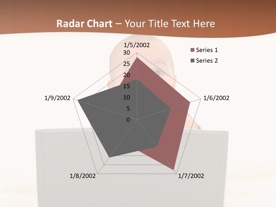 Baby Girl With Surprised Express Working On Laptop. Shot In Studio Over White. PowerPoint Template