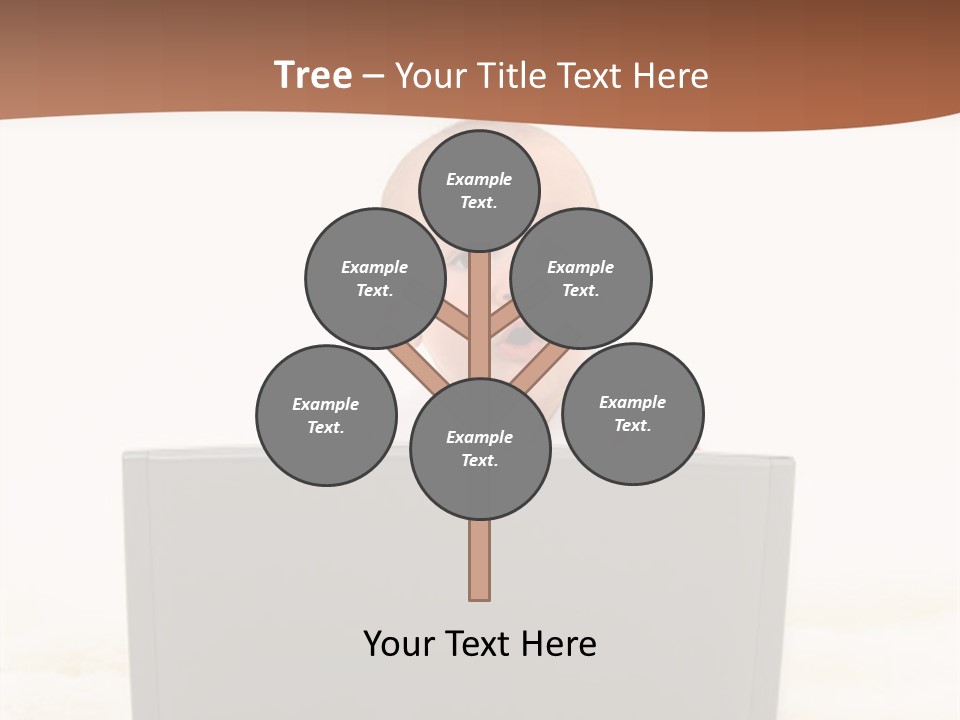 Baby Girl With Surprised Express Working On Laptop. Shot In Studio Over White. PowerPoint Template