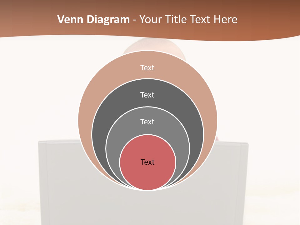 Baby Girl With Surprised Express Working On Laptop. Shot In Studio Over White. PowerPoint Template