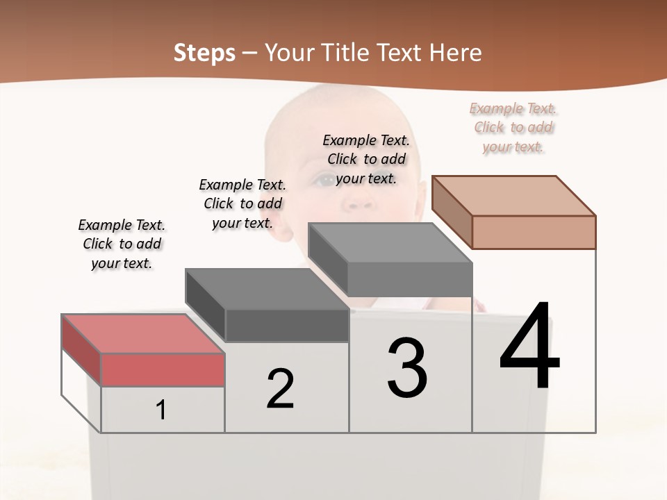 Baby Girl With Surprised Express Working On Laptop. Shot In Studio Over White. PowerPoint Template