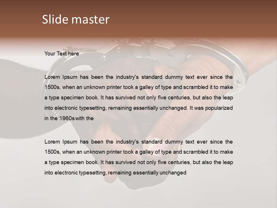 Handcuffed Hands, Revolution Comrades Or Hostage Situations Concept, African American, Hispanic Race. PowerPoint Template