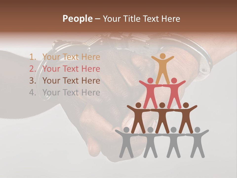 Handcuffed Hands, Revolution Comrades Or Hostage Situations Concept, African American, Hispanic Race. PowerPoint Template